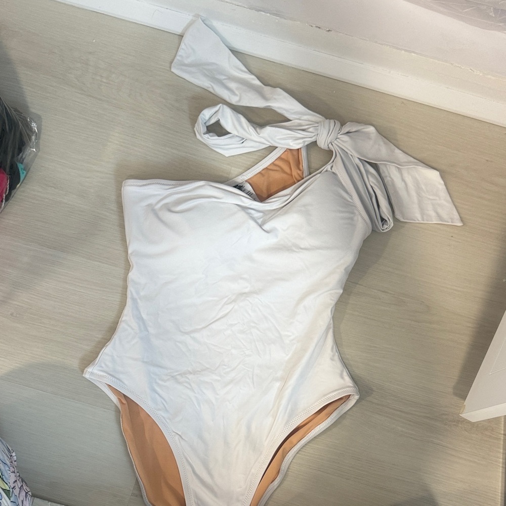 J.crew White One-Shoulder Swimsuit